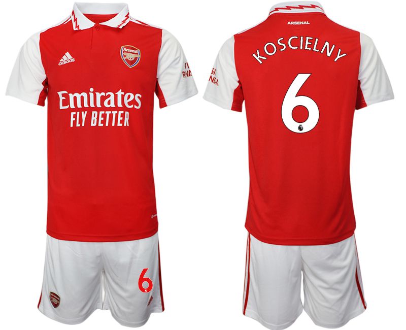 Men 2022-2023 Club Arsenal home red #6 Soccer Jersey